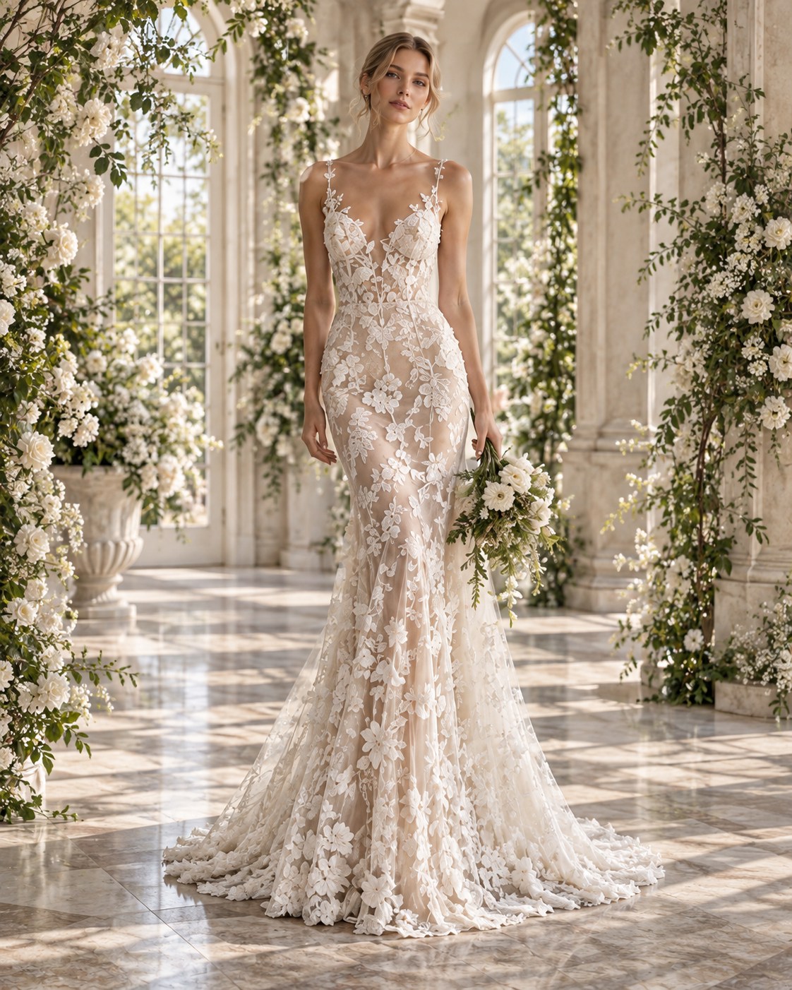Botanical ivory: Dimensional lace