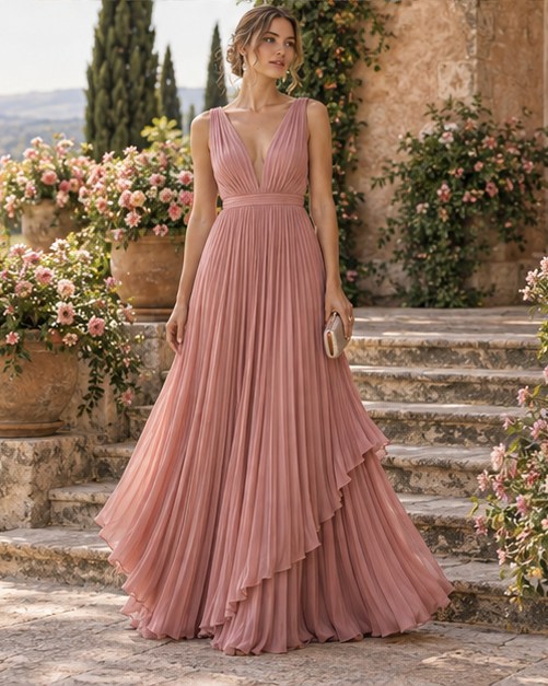 Rose promise: Soft sculptural gown