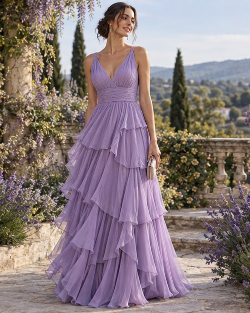 Blue hydrangea: Layered chiffon