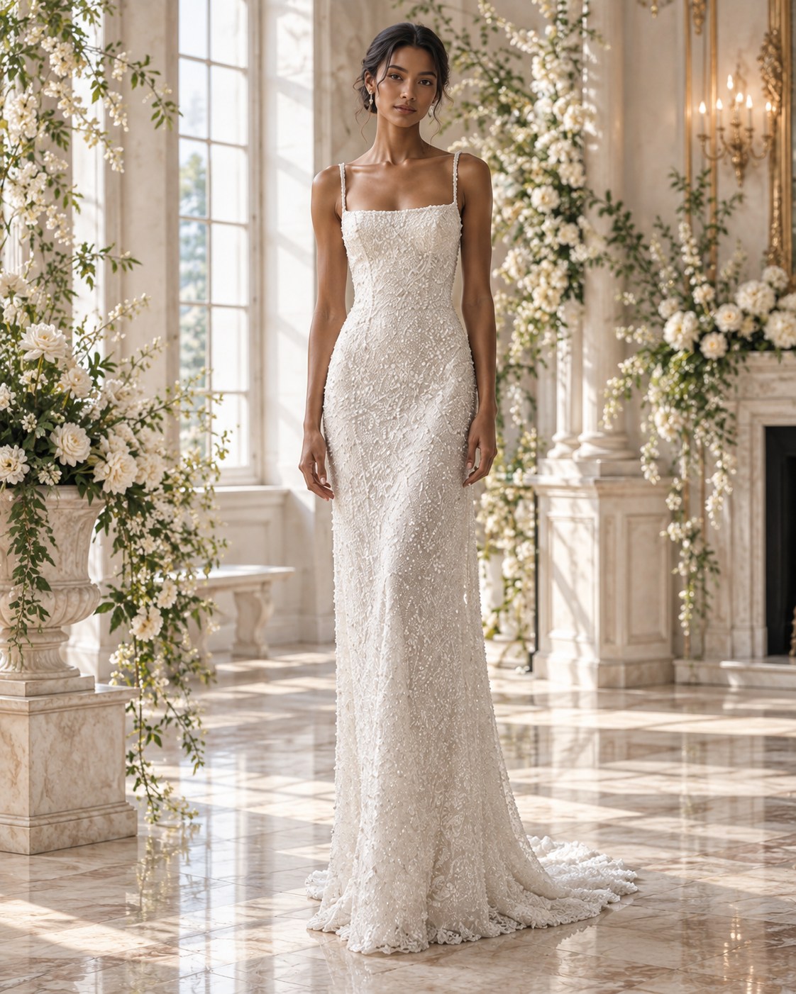 Pearl column: Clean elongated line