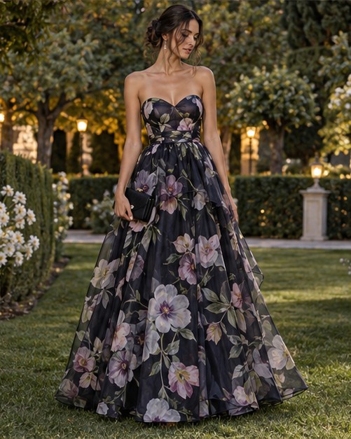 Dusk garden: Floral evening column