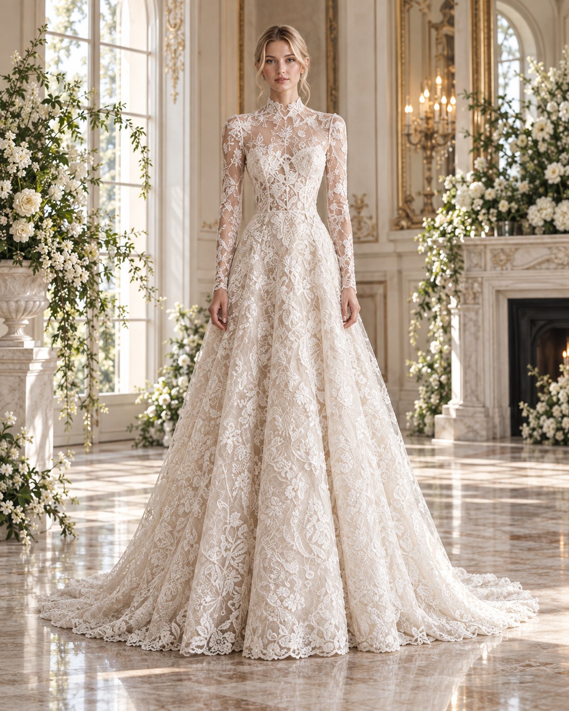 Pearl evening: Refined lace
