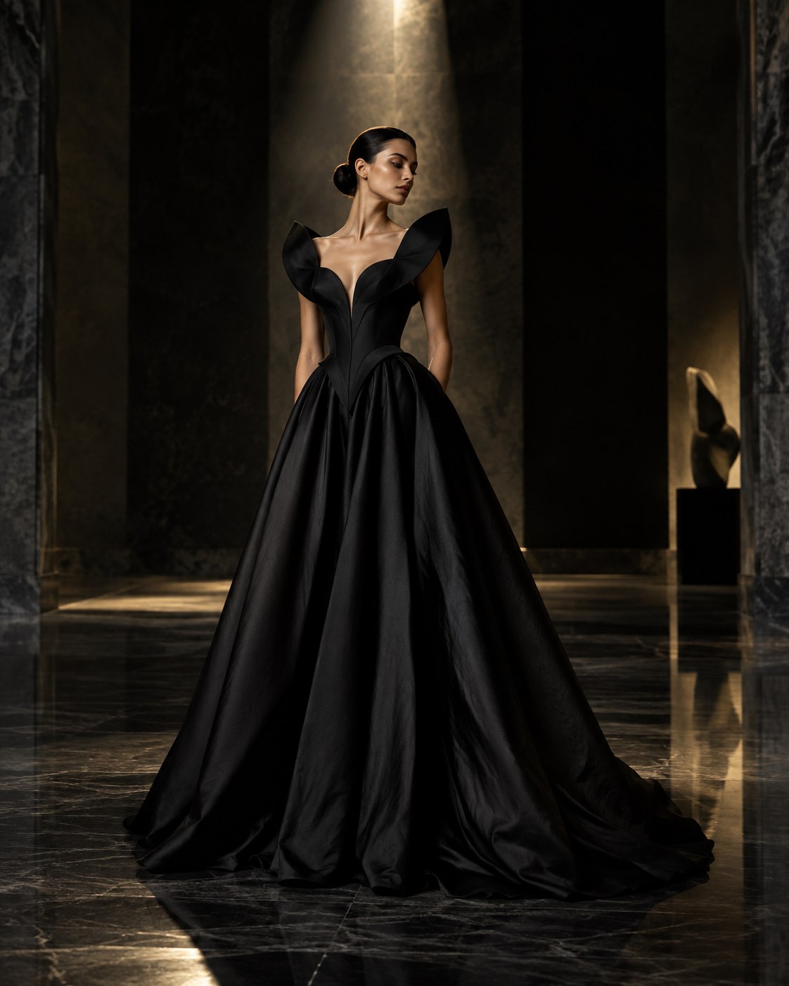 A premium black-tie dinner dress direction